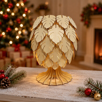 Lampe de table en bois en forme de feuille de Monstera, DIY, découpe laser, lampe de bureau en bois pour chambre à coucher, salon, décoration intérieure, cadeau de pendaison de crémaillère