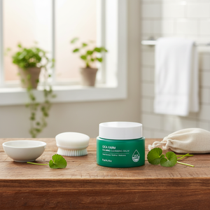 Cosmético Coreano FARMSTAY CICA FARM CALMING CLEANSING BALM CREAM, Bálsamo Limpiador Facial de Limpieza Profunda, Blanqueador, Hidratante y Calmante - Product Image 2