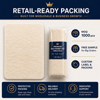 Tapis de salle de bain de luxe moderne en fausse fourrure de lapin, à poils coupés, antidérapant, absorbant, doux, réversible, sans perte de poils, pour hôtel et maison