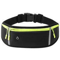 Ceinture de sport réfléchissante et élastique pour la course, la marche et la gym, sac banane étanche pour téléphone, pochette de ceinture pour la course