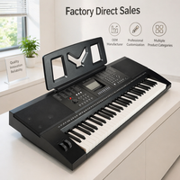 YM-758 61-Key Digital Keyboard Multifunctional Intelligent Teaching Playing Instrument for Adults Kids Plastic Material
