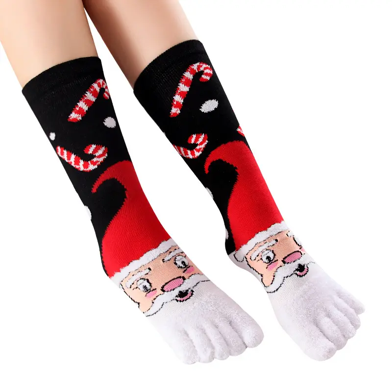 Веселые забавные женские рождественские носки, 2022 Спортивные Повседневные носки, женские милые танцевальные носки с 5 носком, оптовая продажа