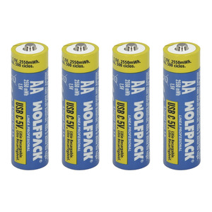 Batteria al Litio Ricaricabile "AA" 1.5V USB-C (4 Unità) - Product Image 1
