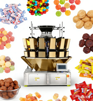 Machine de pesage et de comptage multi-têtes de haute précision pour bonbons, confiseries et produits collants