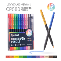 Ensemble de crayons de couleur mécaniques professionnels, 12/24 couleurs de base, crayons de couleur automatiques lisses, fournitures d'art pour étudiants et écoles, modèle