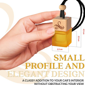 Mini flacons <span class=keywords><strong>de</strong></span> parfum vides en verre <span class=keywords><strong>de</strong></span> 6ml personnalisés bouteille en verre dépoli jaune bouteilles <span class=keywords><strong>de</strong></span> parfum suspendues à couvercle carré en <span class=keywords><strong>bois</strong></span> - Product Image 3