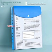 Bolsas de archivos de hojas sueltas A4 de alta capacidad con anillos de carpeta de 11 agujeros, botón expandible y bolsillos de etiquetas para la escuela, el hogar, la Oficina