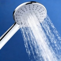 Ensemble de douche haut de gamme en laiton épaissi, autonettoyant, à commande par bouton, avec 3/4 modes de pression, 180 °   Robinet mitigeur chaud/froid, étagère offerte