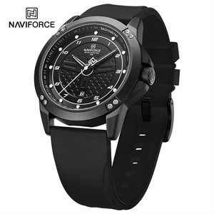 NAVIFORCE 8031 <span class=keywords><strong>BWB</strong></span> Tout Noir Grand Cadran Vente en Gros Usine Pas Cher Quartz Hommes Montres-Bracelets Garçon Cadeau Logo Personnalisé OEM montres hommes - Product Image 2