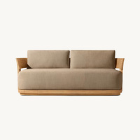 Custom-made Nordic-style China-made Outdoor Sofa Set Solid Wood Frame Weatherproof Rot-resistant Teak Furniture for Gardens