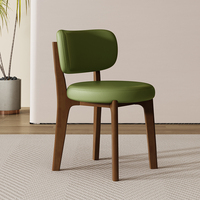 Chaise de salle à manger en bois de caoutchouc de luxe solide et léger Design moderne simple avec sac souple Retour Mobilier de salle à manger confortable pour la maison