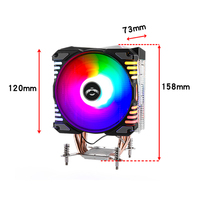 Refroidisseur de processeur de bureau QiuzAim, 4 caloducs, dissipateur thermique tour ARGB 120 mm pour carte mère X79 LGA2011, boîtier silencieux et élégant pour processeur