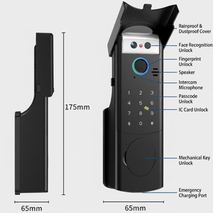 <span class=keywords><strong>Serrure</strong></span> intelligente WiFi Tuya en aluminium pour extérieur avec lecteur d'empreintes digitales, alimentation d'urgence, déverrouillage à distance par smartphone et stockage cloud - Product Image 2
