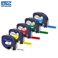 プラスチックテープ91201 91331 91221/59422 S0721610高品質ブラックオンホワイトdymo12mm * 4m 91201 letratag