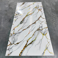 Panneau mural en PVC effet marbre brillant UV, imperméable, facile à installer, pour projets commerciaux