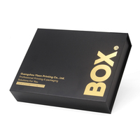 Boîtes cadeaux pour bébé de luxe en carton avec logo personnalisé, grandes boîtes noires, emballage en papier pliable magnétique avec couvercle