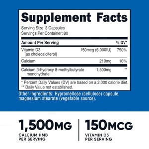 Vitamine D3 HMB de haute qualité, 240 capsules, soutient la fonction immunitaire, santé pour adultes, complément de vitamine D3 HMB - Product Image 3