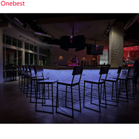 Meubles durables en marbre naturel pour club, comptoir de bar et discothèque, tables de bar à Led bleues pour DJ
