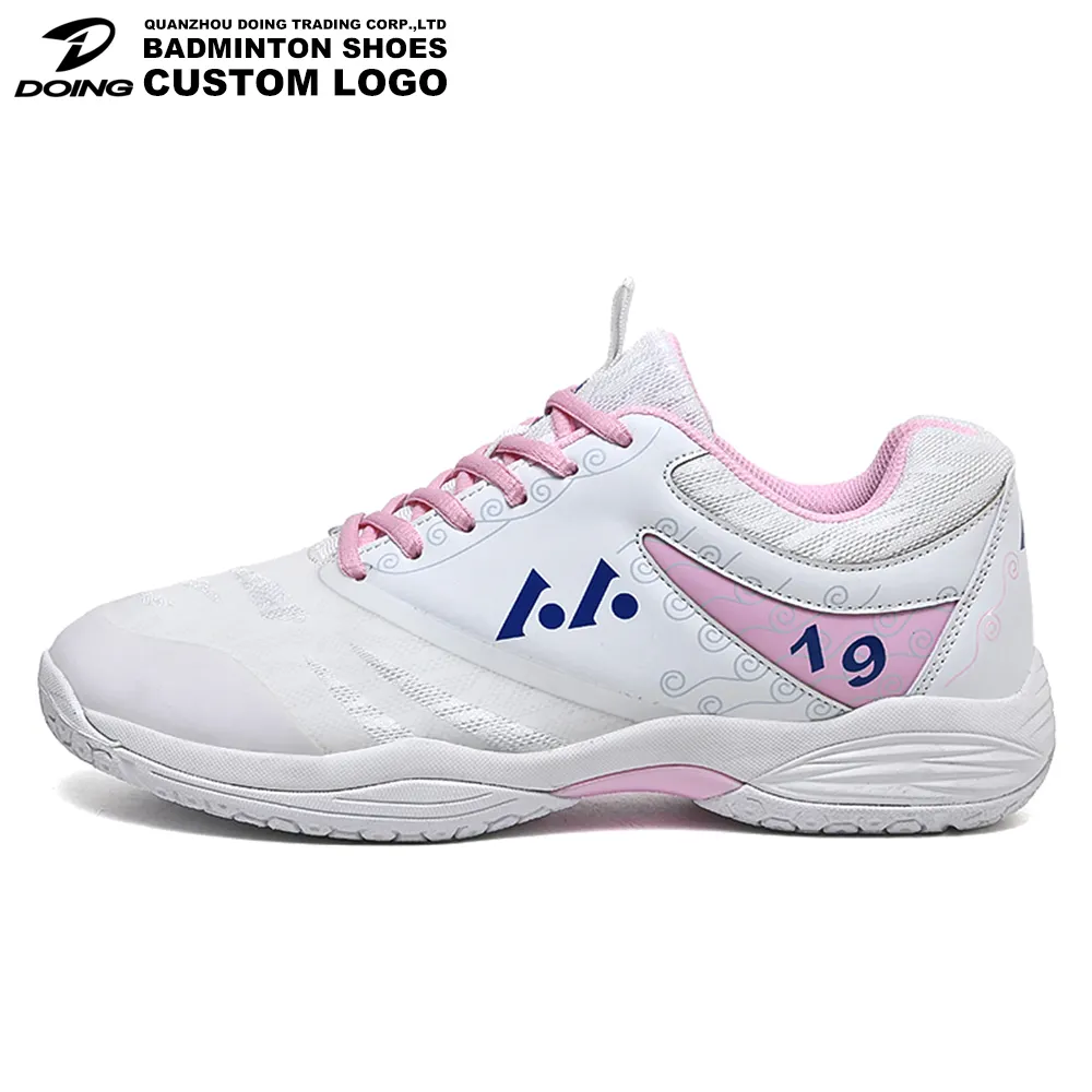 Dropshipping Logo kustom MOQ rendah, sepatu Badminton Pria Wanita Tenis Meja Semua cocok kasual terbaru siap kirim