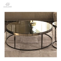 Table basse à bas prix haut en verre souper 10mm épaisseur verre rond verre trempé