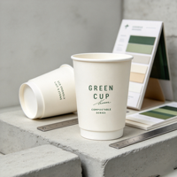 Offre Spéciale – Gobelets en papier recyclé personnalisés à double paroi pour boissons chaudes (café, thé au lait) avec couvercle – Idéaux pour la vente à emporter