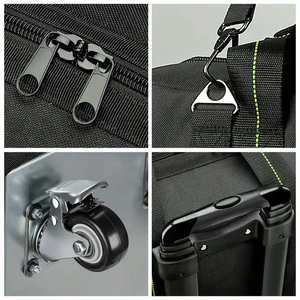 Boîte à outils robuste à grande capacité avec tige de traction, en tissu Oxford, spéciale réparation, étanche, sac à outils pour électricien avec roues - Product Image 5