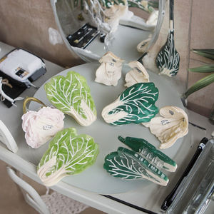 批发定制3.5厘米甜美女性发夹配件女孩小迷你醋酸食品卷心菜夹蔬菜发爪 - Product Image 3