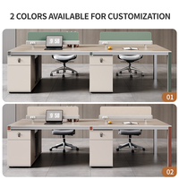 Bureau de direction de luxe en MDF Mobilier de bureau Table de bureau Horloge Président Table de bureau Design Cloison de bureau pour postes de travail
