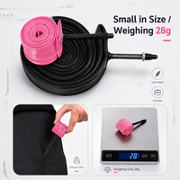 Chambre à air de vélo de route MOTSUV ultra-légère en TPU rose 700C x 23-32C, portable, avec valve Presta en alliage d'aluminium
