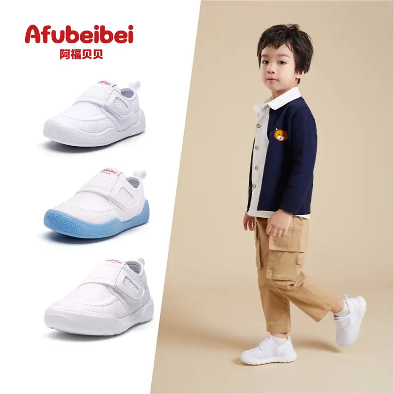 Hot Sale Kids Comfortable Mesh Shoes Children Sneakers Breathable White Blue Slip On Loafers Boys Baby Casual Shoes