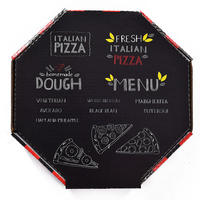Kotak kemasan pizza hitam oktagon kustom harga murah