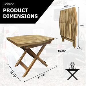 GỖ GẤP bảng, Gỗ keo nhỏ có thể gập lại cuối bàn cà phê, bán gỗ Patio bên bảng, đồ nội thất trong nhà và ngoài trời - Product Image 3