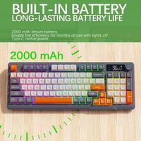 Clavier de jeu mécanique double mode, rétroéclairage RGB, clavier sans fil, touches PBT, bouton intelligent, raccourcis clavier, clavier d'ordinateur pour PC Gamer