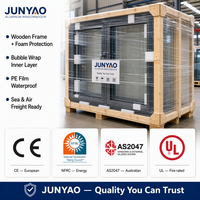 Fenêtre à double battant JUNYAO résistante aux ouragans, étanche, insonorisée, à économie d'énergie, PA66 5+20A+5, certifiée NFRC Energy Star, pour villa