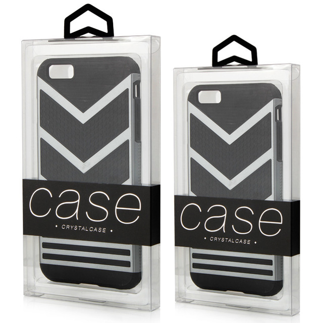 Custom Your Own Logo Plastic Foldable PVC Transparent Phone Case Packaging Box for iphone 4.7/5.5inch With Hole