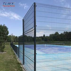 Clôture de terrain de sport de 1,8 m de haut, poteaux rectangulaires extérieurs thermolaqués, clôture 3D pliée, clôture en treillis soudé de haute qualité facile à assembler - Product Image 1