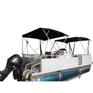 Outboard mesin disesuaikan warna 19 kaki murah memancing kolam aluminium ponton apung perahu