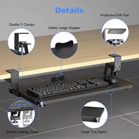 Support de clavier caché sous le bureau, rail coulissant pliable, sans installation, organisateur de bureau