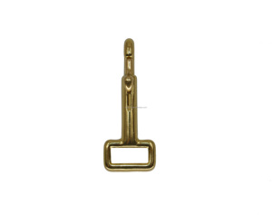 Mosquetón de gancho de resorte <span class=keywords><strong>fijo</strong></span> de extremo redondo de latón macizo de 75mm - Product Image 2