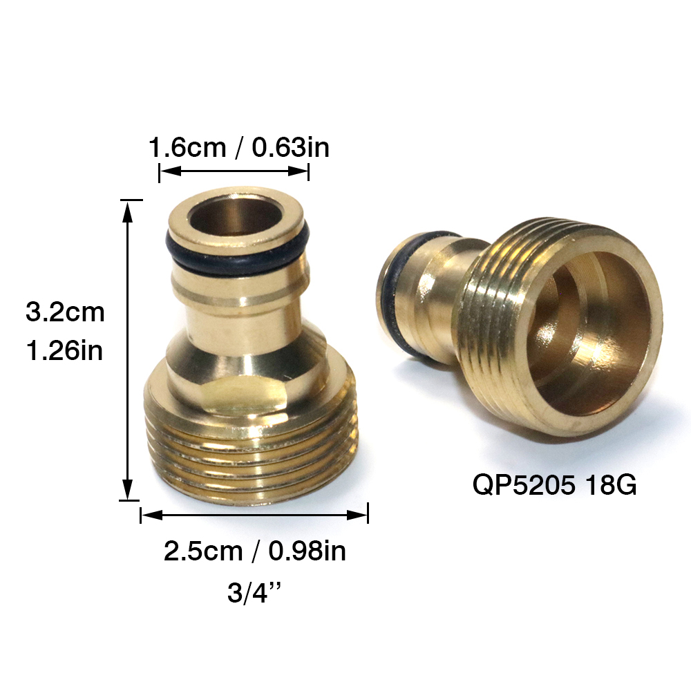 Jaune QP5205 Cuivre Filetage extérieur 3/4