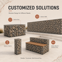 Gabion en treillis soudé en acier galvanisé, grille carrée, rempli de roches, pour mur de jardin, taille personnalisée, haute résistance, fournisseur pour commandes en gros