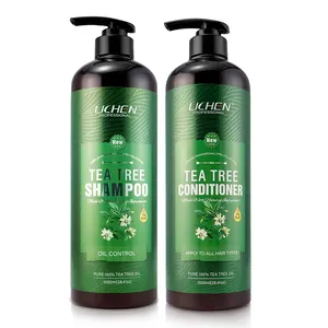 Private label 1000ml shampoo e balsamo all'olio dell'albero del tè antiforfora naturale biologico