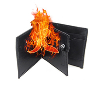 Portefeuille magique de scène, effet de flamme, portefeuille mystique à deux volets pour les spectacles de magie, les farces, les blagues, les jouets magiques