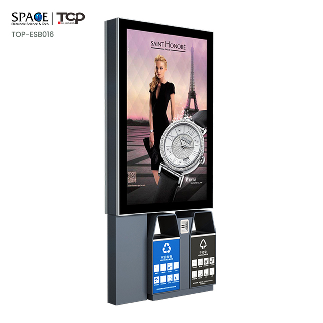 Outdoor Customized Advertising Boards Solar Display Stand Ash-bin Lightbox