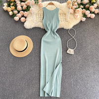 Robe d'été pour femme RTS Y00369, nouvelle robe sexy à coupe trapèze, nœud torsadé révélant les seins, coupe audacieuse, mode, tricotée, à porter de deux façons