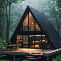 Maison de vie triangulaire bon marché Hôtel Guesthouse de luxe Villa modulaire préfabriquée Maison triangulaire à ossature