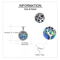 Fine Jewelry Collier pendentif arbre de vie rond en argent sterling 925
