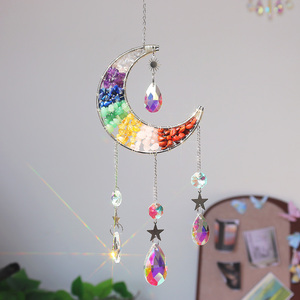 Atrapasueños de Cristal de Alta Calidad al por Mayor, Atrapasueños de Luna de 7 Chakras, Campanilla de Viento de Cristal - Product Image 6