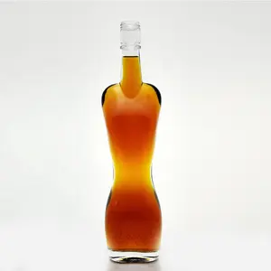 Rsg ropp top acabamento feminino de luxo, em formato de corpo, a granel, claro, sexy, design, licor, vodka 0.5l, 500ml, uísque garrafa de vidro