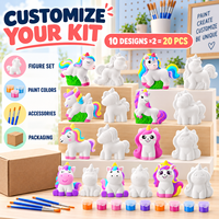 Kit de peinture au plâtre DIY OEM ODM sur le thème de la licorne, ensemble d'artisanat pour enfants avec des peintures vibrantes et des pinceaux